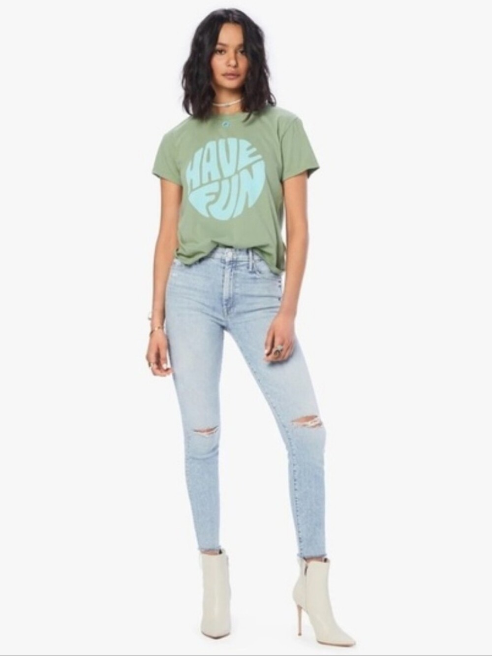 MOTHER High Waisted Looker‎ Ankle Fray Drinking By the Pool Jeans size 29 Skinny - Picture 1 of 16